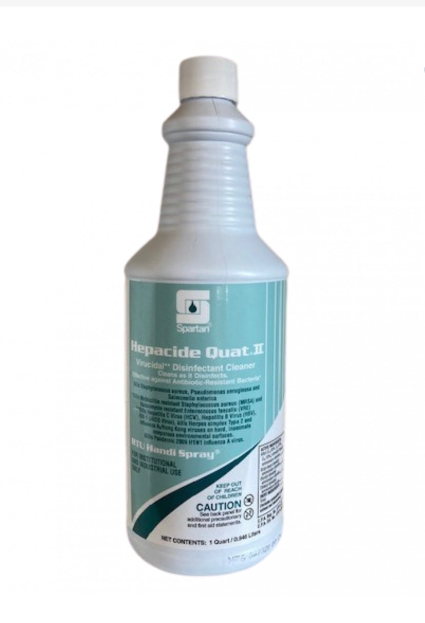Spartan® Hepacide Quat II Mild Scent Disinfectant 1 QT Neutral RTU Virucide 12/Case.