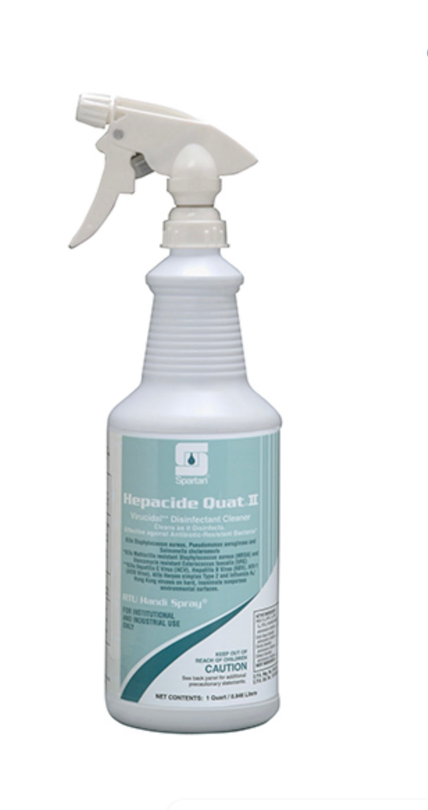 Spartan® Hepacide Quat II Mild Scent Disinfectant 1 QT Neutral RTU Virucide 12/Case.