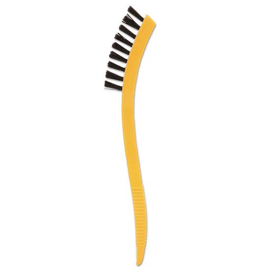 Rubbermaid® Yellow 8.5" Tile & Grout Scrub Brush with Black Bristles.