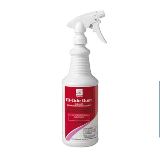 TB-Cide Quat® Lemon One-Step Disinfectant 1 QT Alkaline RTU 12/Case.